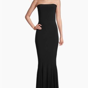Norma kamali strapless fishtail gown